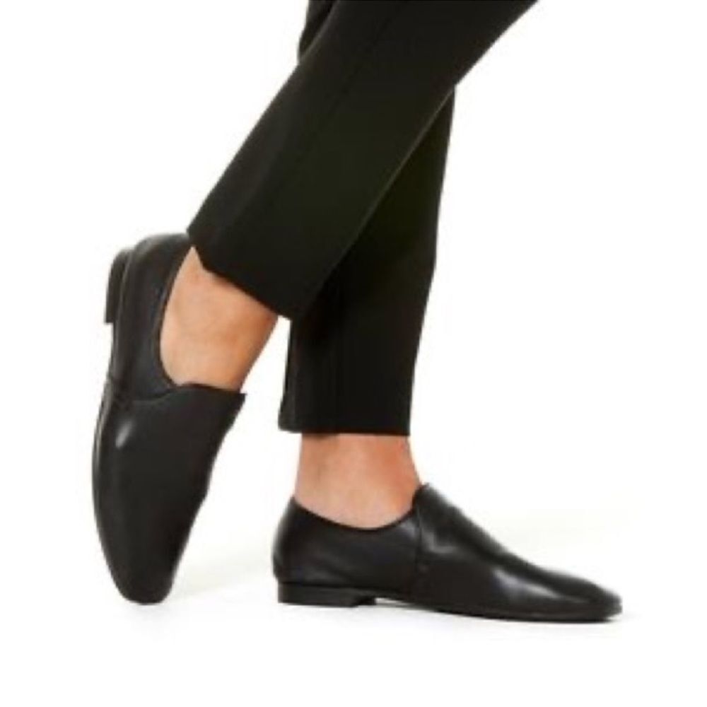 Aquatalia Black Leather Slip-On Loafers - New with box